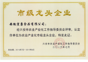 2015年度农业产业化市级龙头企业